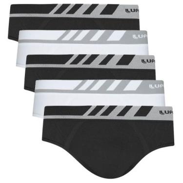 Imagem de Kit 5 Cuecas Lupo Slip 691 Microfibra S/costura Original Nfe, Preta e 