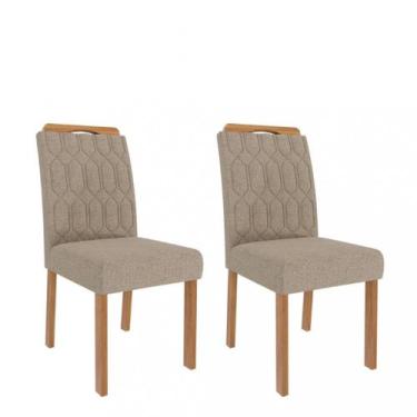 Imagem de Conjunto 2 Cadeiras Paola Wood Cimol, Madeira/Linho Bege