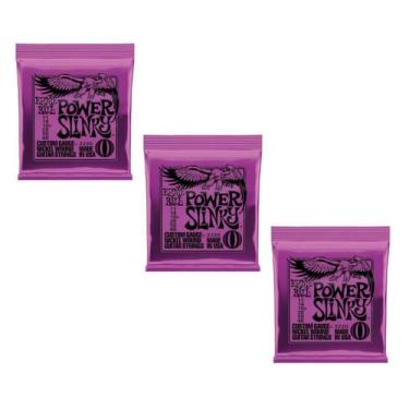 Imagem de Kit 3 Encordoamento Guitarra 011 Ernie Ball Power Slinky Níquel