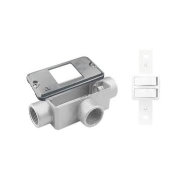 Imagem de Condulete T+Tampa 2 Mod Wetzel+2 Mod Interruptor Transmóbil