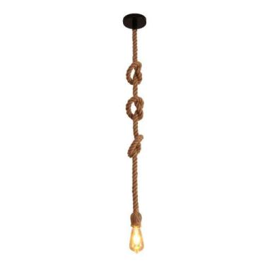 Imagem de Pendente Rústico Corda Náutica E-27 Vintage Sisal 1,5m - Nitrolux