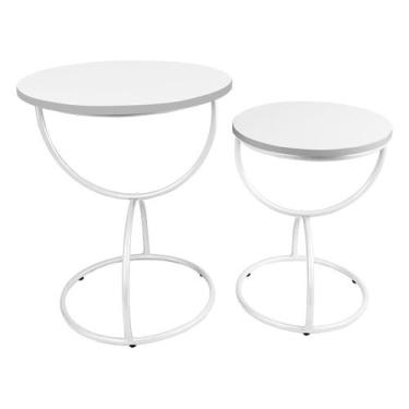 Imagem de Conjunto Mesa Lateral Lancaster - Genus Móveis, Branco