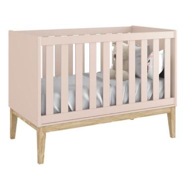 Imagem de Berço Americano Classic New Rosa Fosco com Natural - MoveisAqui - RELL