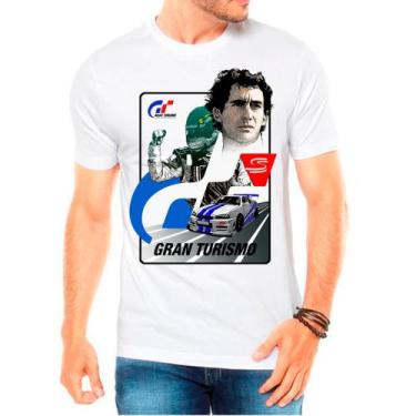 Imagem de Camiseta Masculina Branca Gran turismo Carros jogos games - DESIGN CAM