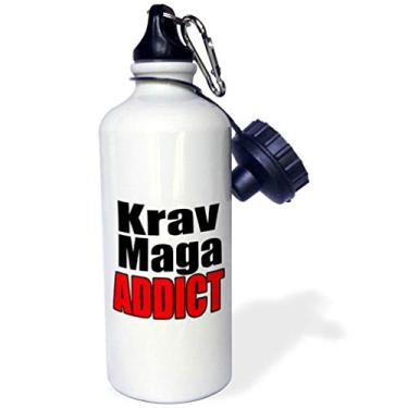 Imagem de 3dRose Garrafa de água esportiva "Krav Maga Addict", 600 ml, branca
