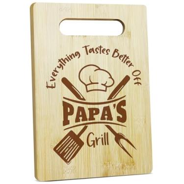 Imagem de Tábua de cortar papai – Everything Tastes Better Off Papa, tábua de corte de madeira para presentes de cozinha, presente de Ação de Graças, presentes de aniversário para papai padrasto, tábua de corte