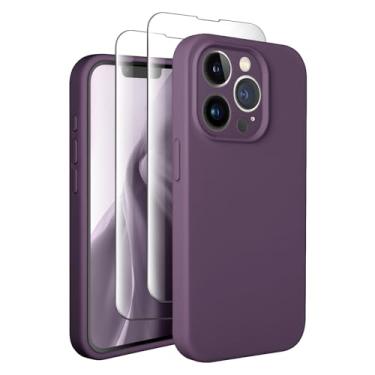 Imagem de SUW Capa para iPhone 13 Pro com 2 protetores de tela [proteção total da câmera], forro de microfibra macio antiarranhões dentro, capa protetora de silicone à prova de choque para iPhone 13 Pro de 6,1