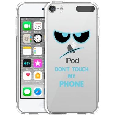 Imagem de GlamCase Capa transparente para iPod Touch 7ª/6ª/5ª geração - Don't Touch My Phone Eyes estampa azul-petróleo slim fit flexível transparente à prova de choque designer capa traseira para iPod Touch