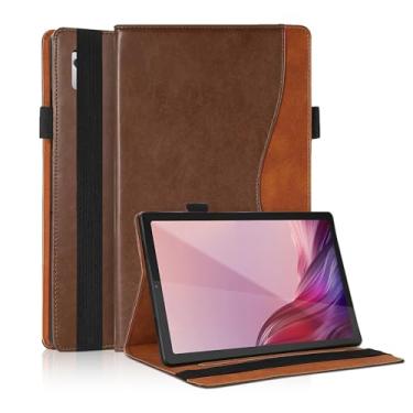 Imagem de TIPOYOROO Capa para Lenovo Tab M9 9 polegadas (TB-310FU, lançado em 2023) Capa flip de couro PU empresarial com suporte de lápis e compartimento para cartão para tablet Android Lenovo Tab M9 9 polegadas - marrom