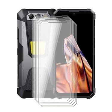 Imagem de YQINHHME Película protetora de tela de vidro temperado Fossibot F106 Pro, pacote com 5, película protetora de dureza 9H para Fossibot F106 Pro (16,7 cm), película de vidro temperado altamente