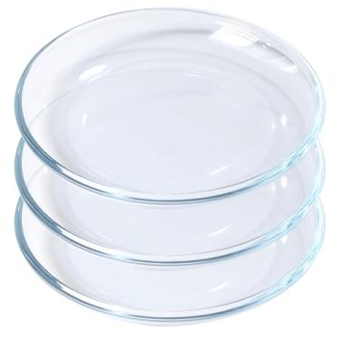 Imagem de VIPHIEC Pratos redondos de vidro temperado de 17 cm, mini aperitivo, conjunto de 3