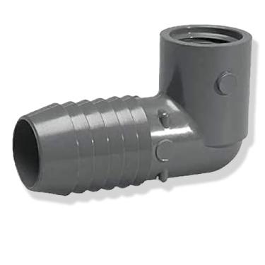 Imagem de Encaixe de tubo de PVC Cotovelo de 90 graus - Conector de farpa de cotovelo de mangueira - Inserção farpada de 3 cm x FNPT de 3/10.2 cm - Encaixe de farpa de mangueira - SCH Conexões de farpa de