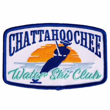 Imagem de Pickwicks Chattahoochee River Water Ski Club Patch bordado com adesivo de ferro | Funny Georgia Alabama, branco