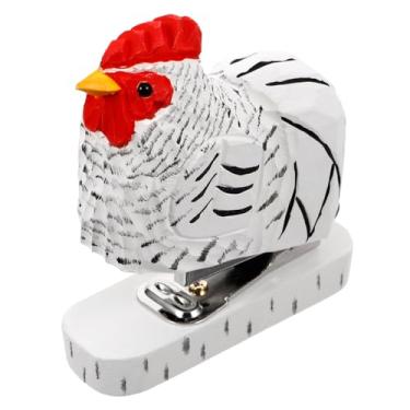 Imagem de SEWACC Grampeador de galo de madeira esculpido à mão, grampeadores de mesa, figuras de galo, escultura 3D, estátua de animal, modelo de escultura para decoração de mesa