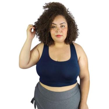 Imagem de Top plus size academia esporte treino feminino - SWG, Marinho, GG