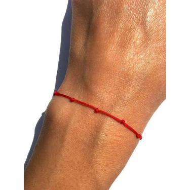 Imagem de Pulseira Vermelha De Sete Nós Kabbalah P/ Afastar O Mal - atelie da lo