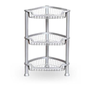 Imagem de Fruteira de Chão Plástica de Canto Suporte 3 Cesto Organizador Multius