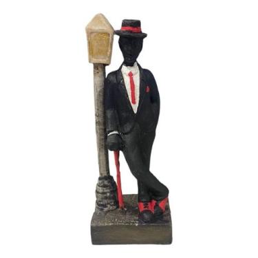 Imagem de Escultura Zé Pelintra Preto 11 cm no Poste em Resina - Lua Mística - 1
