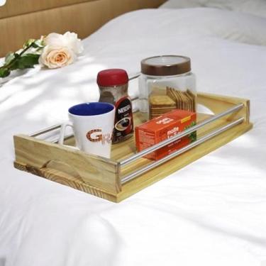 Imagem de Bandeja Cantinho do Cafe Bandeja Decorativa Madeira - Beto Móveis, Nat