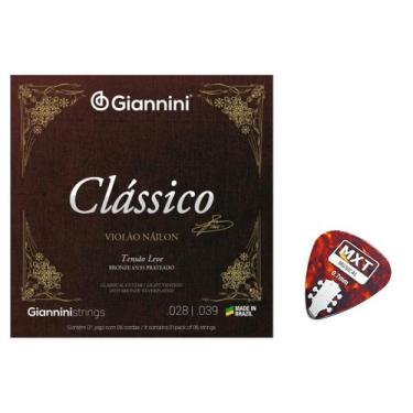 Imagem de Encordoamento para Violão Náilon Giannini Clássico Tensão Leve GENWPL 