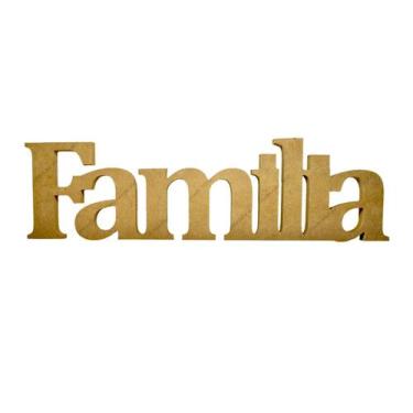Imagem de Palavra FamÍLia 15mm 42x12 Enfeite Mdf Madeira - ATACADÃO DO ARTESANAT
