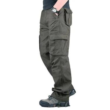 Imagem de Calça Cargo Tática Masculina Camuflada - Algodão - Para Trabalho e Cam
