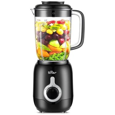 Imagem de Liquidificador de Bancada 1,4L com 3 Velocidades e Limpeza Autônoma, 110V 700W, Bear, Preto