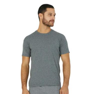 Imagem de Camiseta Básicas Masculina Malwee Original 100% Algodão, Cinza, Escuro