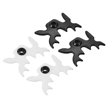 Imagem de PATIKIL Cabeça de ponte de bilhar, pacote com 4 peças de plástico para bilhar taco de bilhar acessórios de bilhar multifuncionais para mesa de sinuca, branco e preto