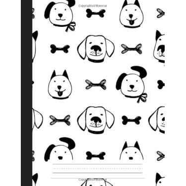 Imagem de Primary Story Journal Dog: With Dotted Mid-Line and Picture Space - Grades K-2 - Cute Dogs in Black and White