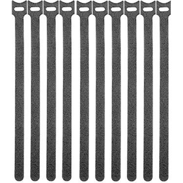 Imagem de 50 abraçadeiras reutilizáveis para prender o cabo, pano de microfibra de 30,48 cm para prender o gancho e o laço, preto