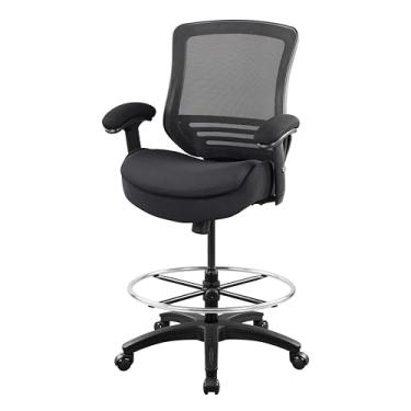 Imagem de WITTLONG Cadeira de escritório alta com almofada de assento duplo de 181,4 kg, apoios de braços macios, executivos, ergonômicos, para computador, cadeira de mesa com suporte lombar e banco ajustável