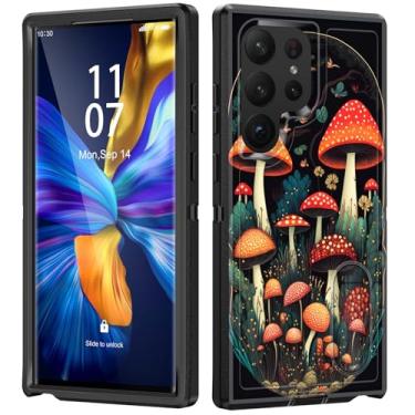 Imagem de BFUKVOU Capa protetora para Galaxy S25 Ultra com suporte embutido, à prova de choque/poeira/queda, 3 camadas, capa protetora de grau militar para Samsung Galaxy S25 Ultra 6,8 polegadas 2025, Magic