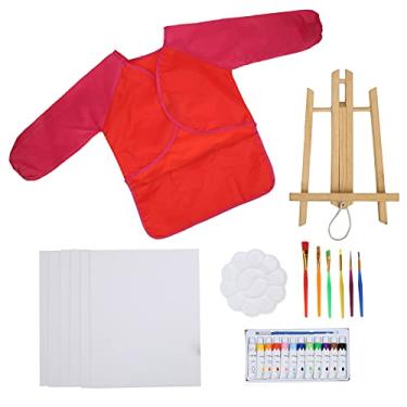 Imagem de Conjunto de pintura acrílica vomeko, kits de pintura acrílica para crianças, pincéis de pintura educacional para crianças, conjunto de pintura de arte infantil, kit de pintura (Vermelho)