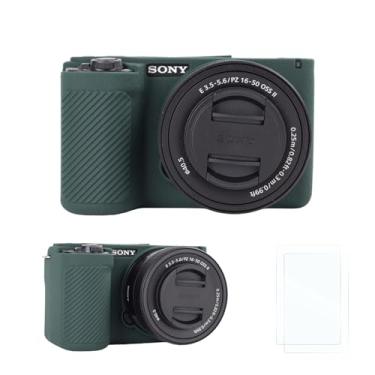 Imagem de Rieibi Capa protetora de silicone para câmera Sony Alpha ZV-E10 II com 2 protetores de tela, leve ZV-E10II, sensação de aderência aprimorada para câmera Sony ZV-E10 II, verde, capa para câmera, Verde,