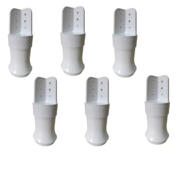 Imagem de Kit 6 Pé Reforçado Para Guarda Roupa Altura 9,5 cm (Branco)