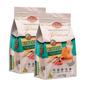 Imagem de Kit 2 Ração para Gatos Colosso Premium Adultos Castrados Sabor Frango 