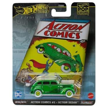 Imagem de Hot Wheels Carro Superman Action Comics 1 Action Sedan - Kit de Modelo, Metal, 8 cm, Verde, Unissex, Criança