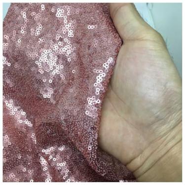 Imagem de LQIAO Tecido de lantejoulas da The Yard-Blush Wall Sequin Backdrop Mesh Fabric Sequence Fabric Linen Stretch Material Shimmer Tecido para Costurar Fantasias Toalha de Mesa Vestido de Evento