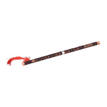 Imagem de Flauta Chinesa de Bambu, Portátil Tradicional C Chaves Dizi Bitum de Bambu Instrumentos de Com um nó Chinês para Iniciantes (F tecla)