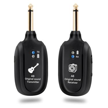 Imagem de Muscab Sistema Transmissor E Receptor Sem Fio Para Guitarra A8 - 2,4 Ghz Recarregável, Áudio De 24 Bits/48 Khz, Baixa Latência <4 Ms Para Guitarra Elétrica E Baixo - Áudio Sem Fio Limpo Para Música