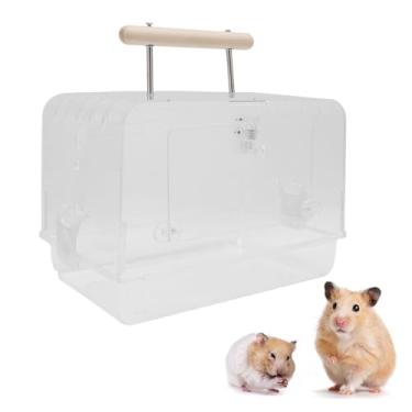 Imagem de Hamster Carrier Cage, Limpar Acrílico Portátil Pequenos Animais De Viagem Carry Case Pequeno Pet Outgoing Gaiola De Transporte Pequeno Animal Breeding Cage Transparente Hamster