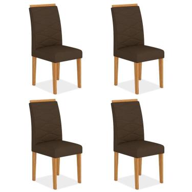 Imagem de Kit 4 Cadeiras Estofadas Everest Comfort Cinamomo/suede Marrom - M.a