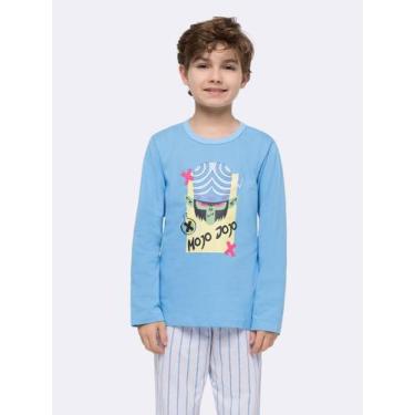 Imagem de Pijama Manga Longa Masculino Infantil Mojo Jojo - Veggi, Azul, 10, Men