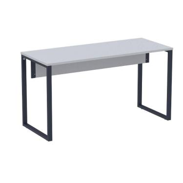Imagem de Mesa Escritório P25 Tub Pandin 134 Cm (larg) Tampo Mdp Cinza Pé Aço Tubular Azul Del Rey