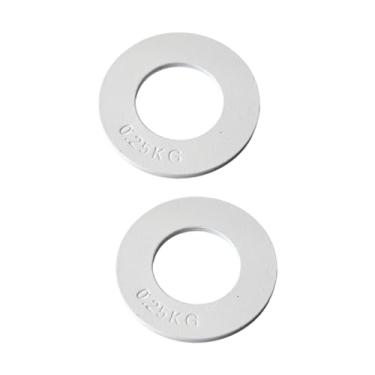 Imagem de Colaxi 2x placas de peso micro -peso fracionário mudam de peso à prova de peso 3,86 "diâmetro de pesos extras placas adicionais para o padrão de academia, 0.25 Kg Branco