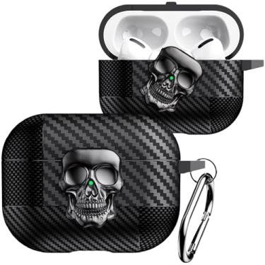 Imagem de CCSmall Capa para Airpods Pro 2ª geração com chaveiro mosquetão, capa de proteção de caveira 3D engraçada à prova de choque com trava segura para meninas e meninos para Airpods Pro 2 geração, caveira