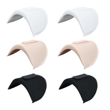 Imagem de Bekecidi 3 pares de ombreiras, almofadas de ombro de esponja removível de 1,5 cm sem costura, roupa blazer terno forro de ombro esponja inserção espessa acessórios de roupas (preto + branco + cor da