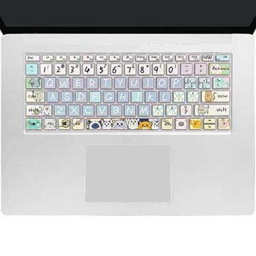 Imagem de WSLUCKO Capa de teclado para laptop Microsoft Surface 3/4/5 13,5 e 15 polegadas, Surface Laptop Studio/Studio 2 36.6 cm, gato fofo