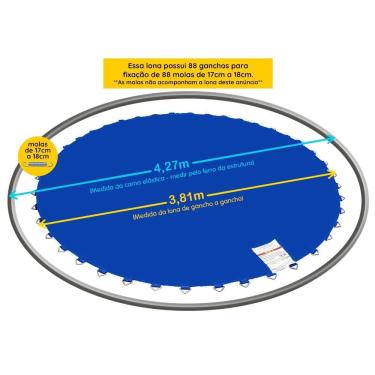 Imagem de Lona p/ Pula Pula 4,27m 88molas PapiBrink Cor Lisa S/ Emenda
